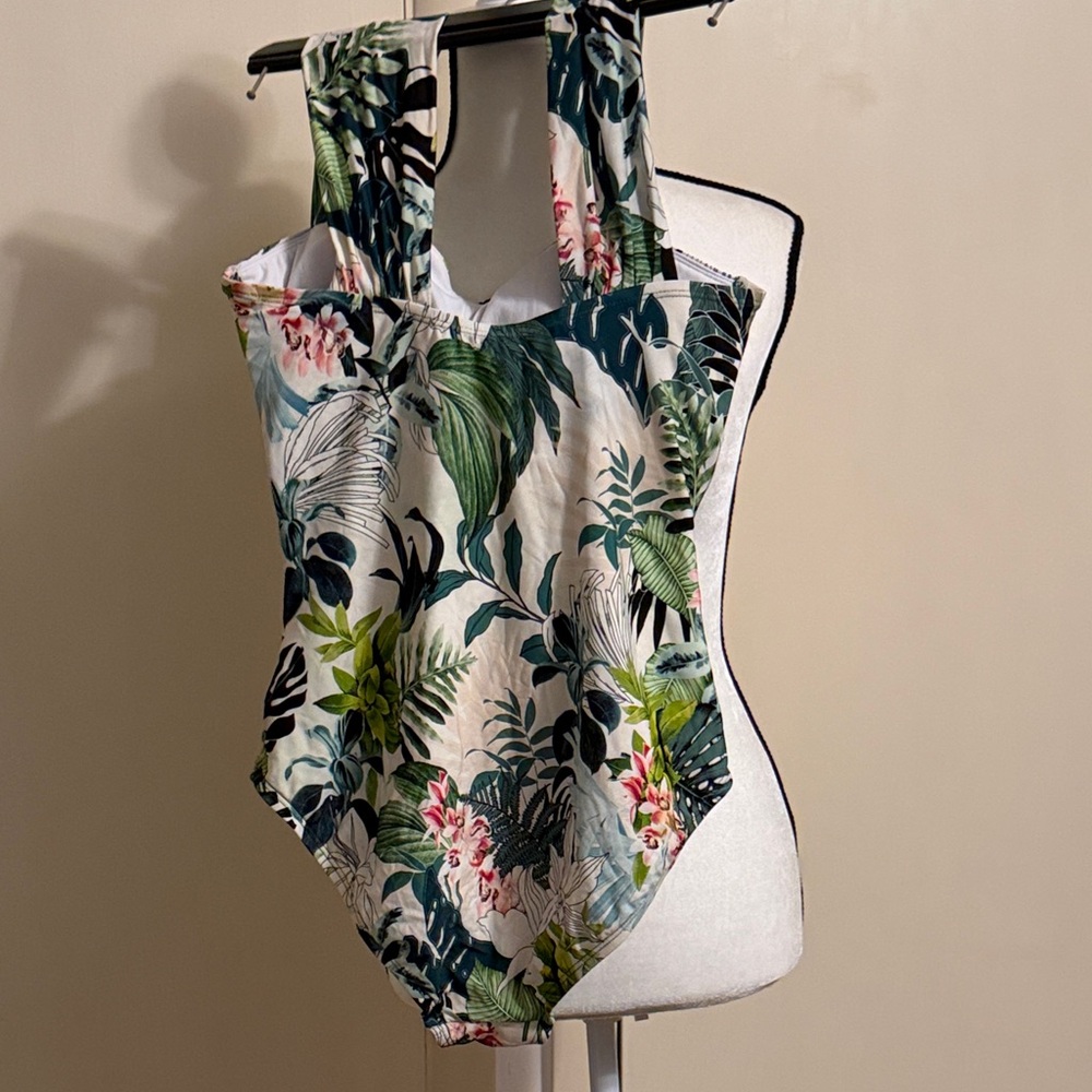 Jantzen Tropical Floral Swimsuit Sz 12 - Picture 3 of 4